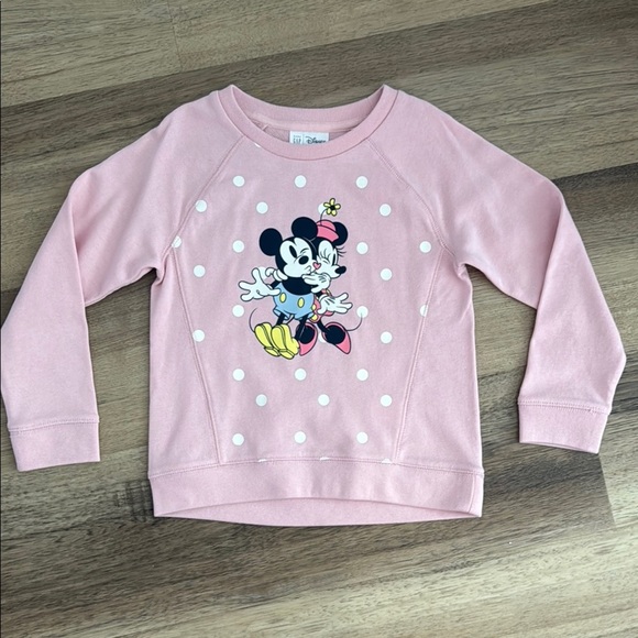 NWT GAP Disney Minnie Mickey Dot Sweatshirt Pink 5 - Picture 1 of 4